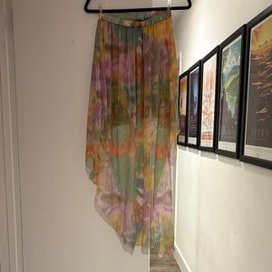 UNIF Pastel tie dye Asymmetrical Skirt